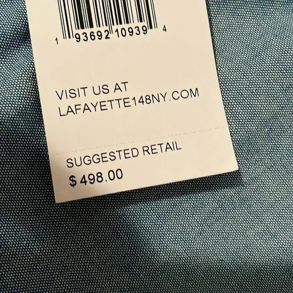 Lafayette 148 New York Blue Button-Up Shirt - Picture 14 of 15